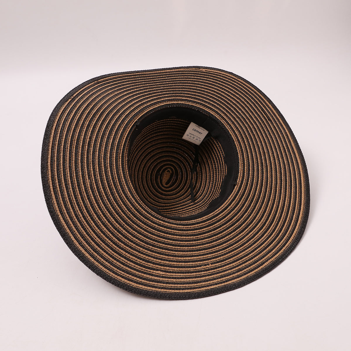 Retro Striped Wide-Brim Sun Hat