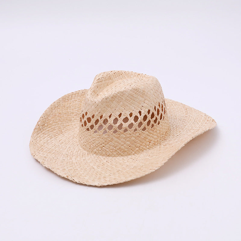 Cut-Out Woven Western Cowboy Straw Hat