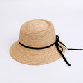 Raffia Bucket Hat with Black Ribbon Bow