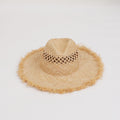 Frayed Open-Weave Raffia Fedora
