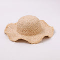 Frayed Wavy Raffia Beach Hat