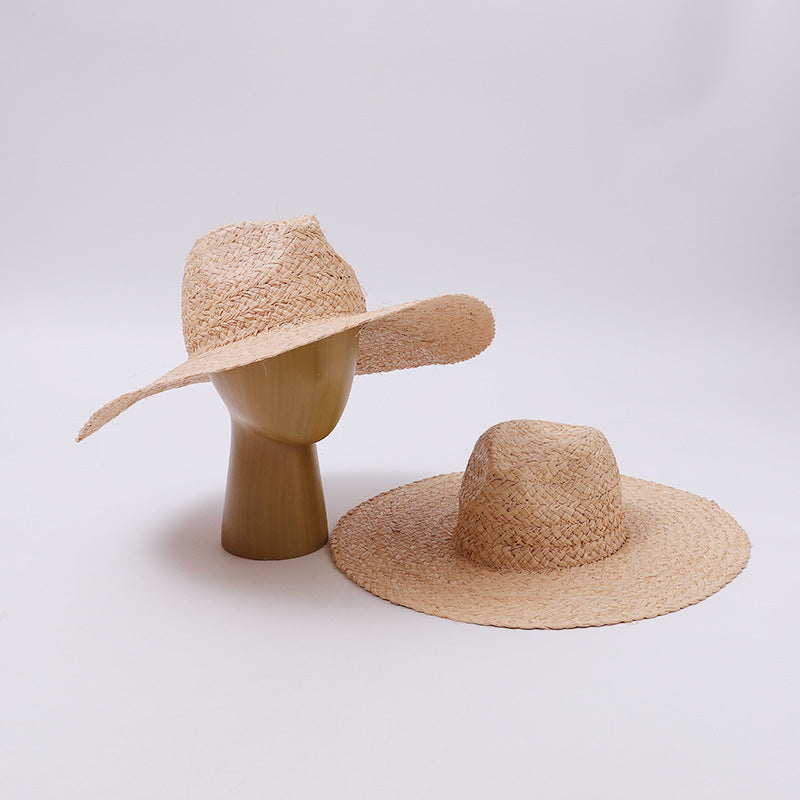 Natural Raffia Wide-Brim Panama Hat