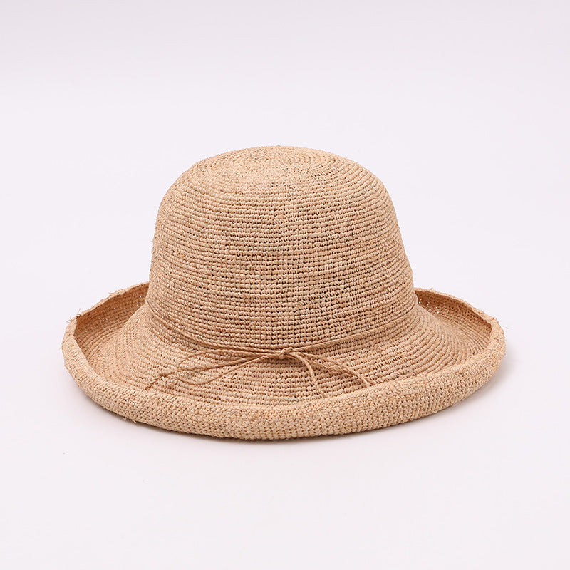 Western Panama Fedora Straw Hat with Leather Chain Band